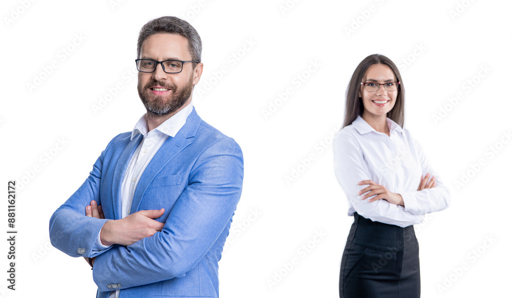 businesspeople in suit. Business success isolated on white. Successful partnership. Business team success. Advertising for businesspeople success. Financial successful deal. Inspirational vision