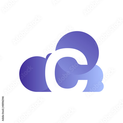 Minimal Letter C cloud logo vector template