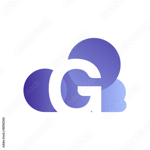 Minimal Letter G cloud logo vector template