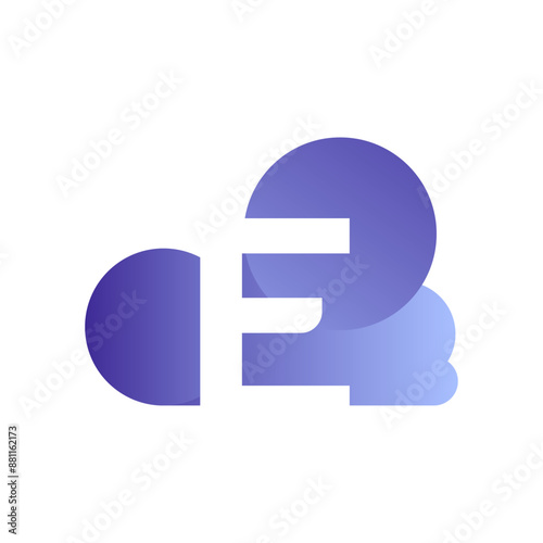 Minimal Letter E cloud logo vector template