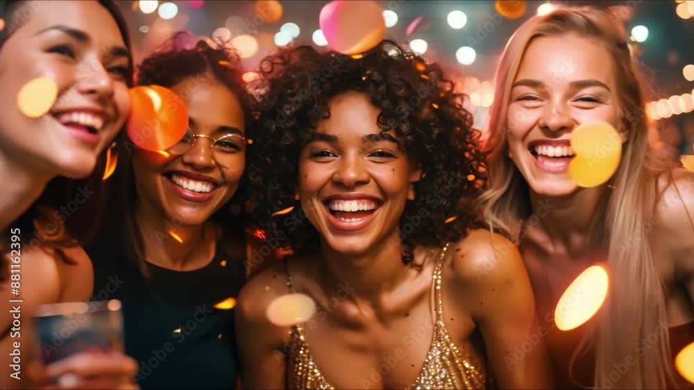 New Year's Party: Friends Dancing and Celebrating. Concept New Year's Party, Friends, Dancing, Celebrating New Year's Party: Friends Dancing and Celebrating. Concept New Year's Party, Friends, Dancing, Celebrating
