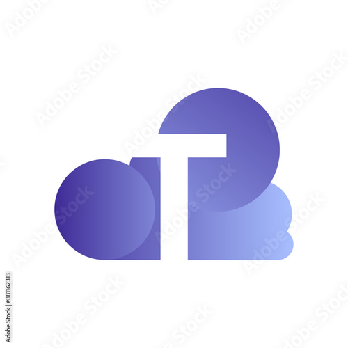Minimal Letter T cloud logo vector template