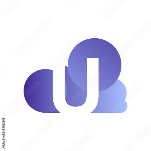 Minimal Letter U cloud logo vector template
