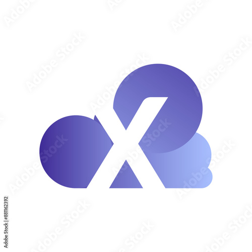 Minimal Letter X cloud logo vector template