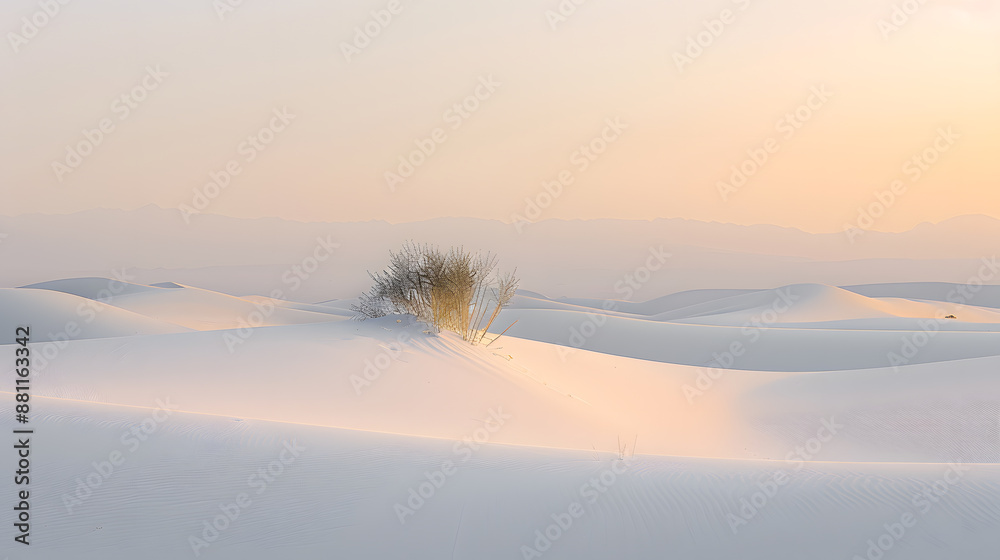 A desert landscape with a beautiful sunset in the background A desert landscape with a beautiful sunset in the background