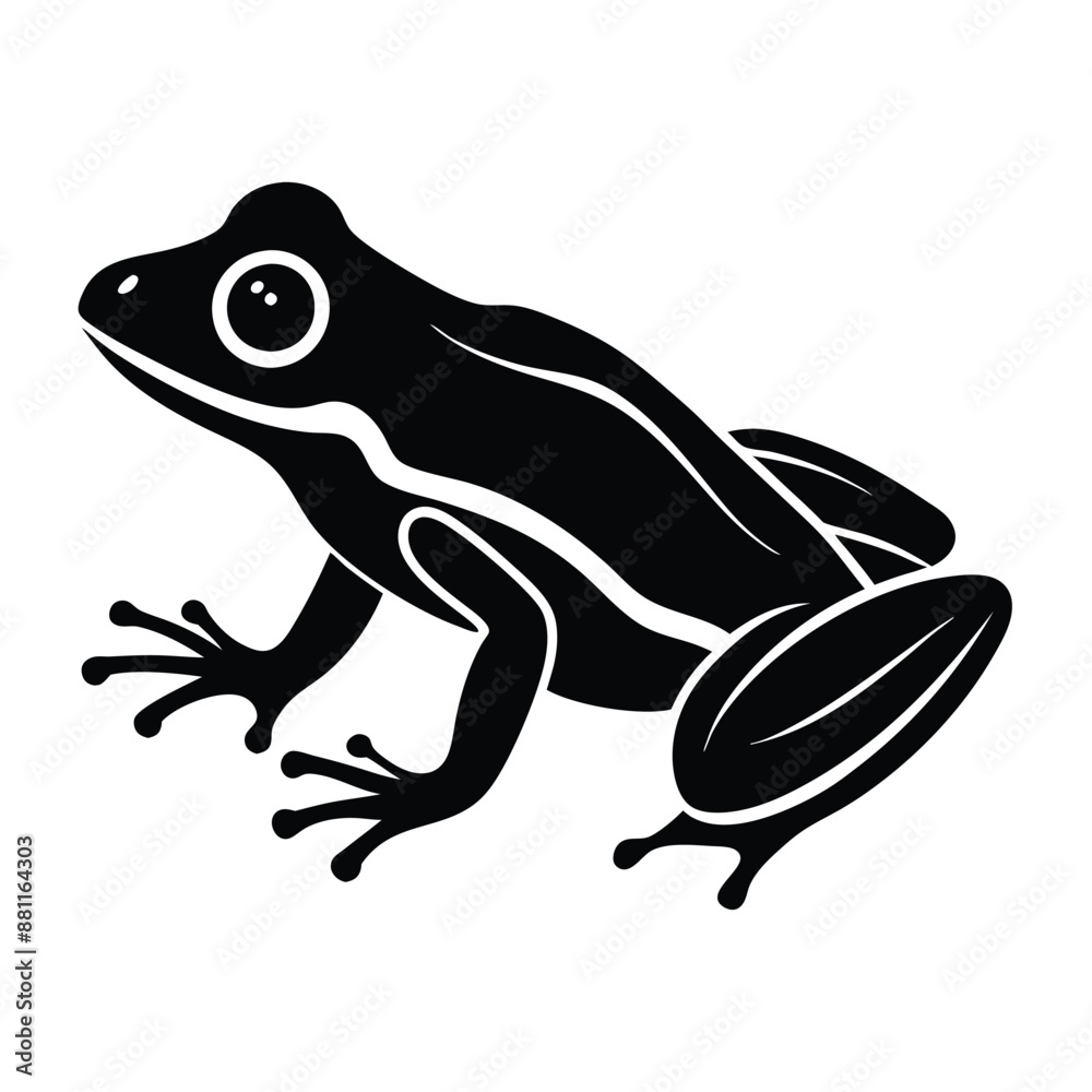frog silhouette isolated on a white background 