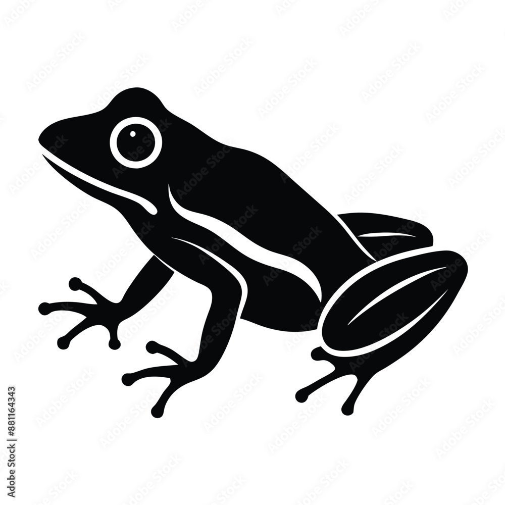 frog silhouette isolated on a white background 