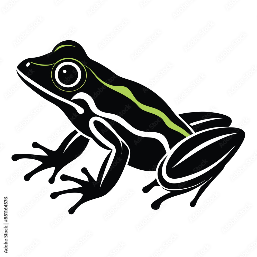 Fototapeta premium frog silhouette isolated on a white background 
