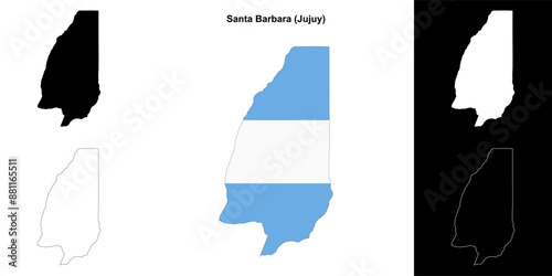 Santa Barbara department (Jujuy) outline map set