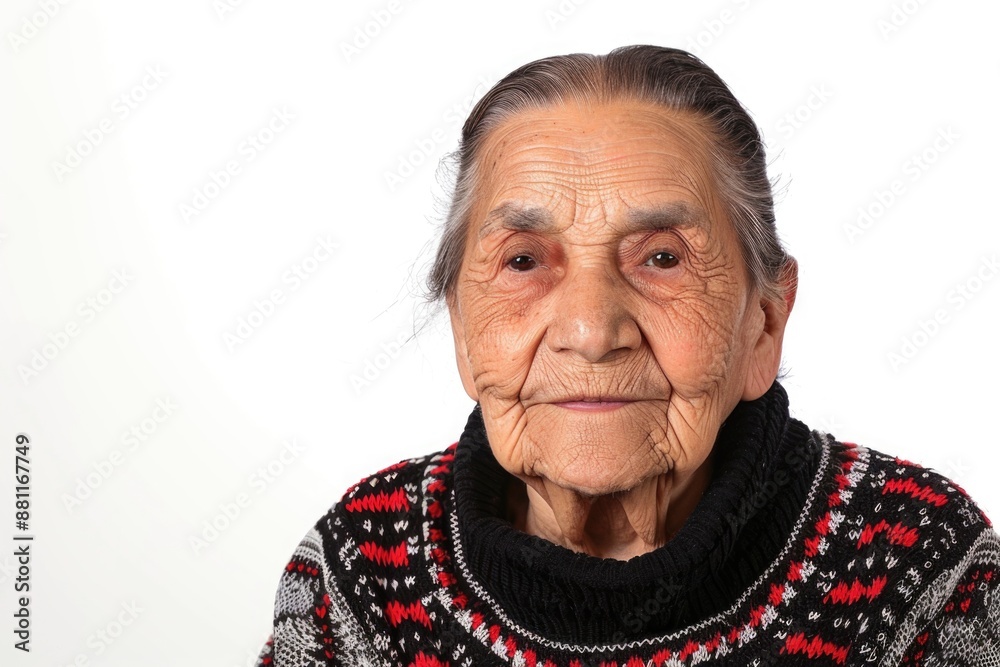 An elderly woman with kind eyes and a warm smile gazes at the camera, her face etched with the stories of a life well-lived An elderly woman with kind eyes and a warm smile gazes at the camera, her face etched with the stories of a life well-lived