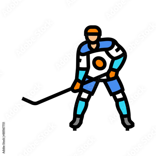 defenseman ice hockey sport color icon vector. defenseman ice hockey sport sign. isolated symbol illustration