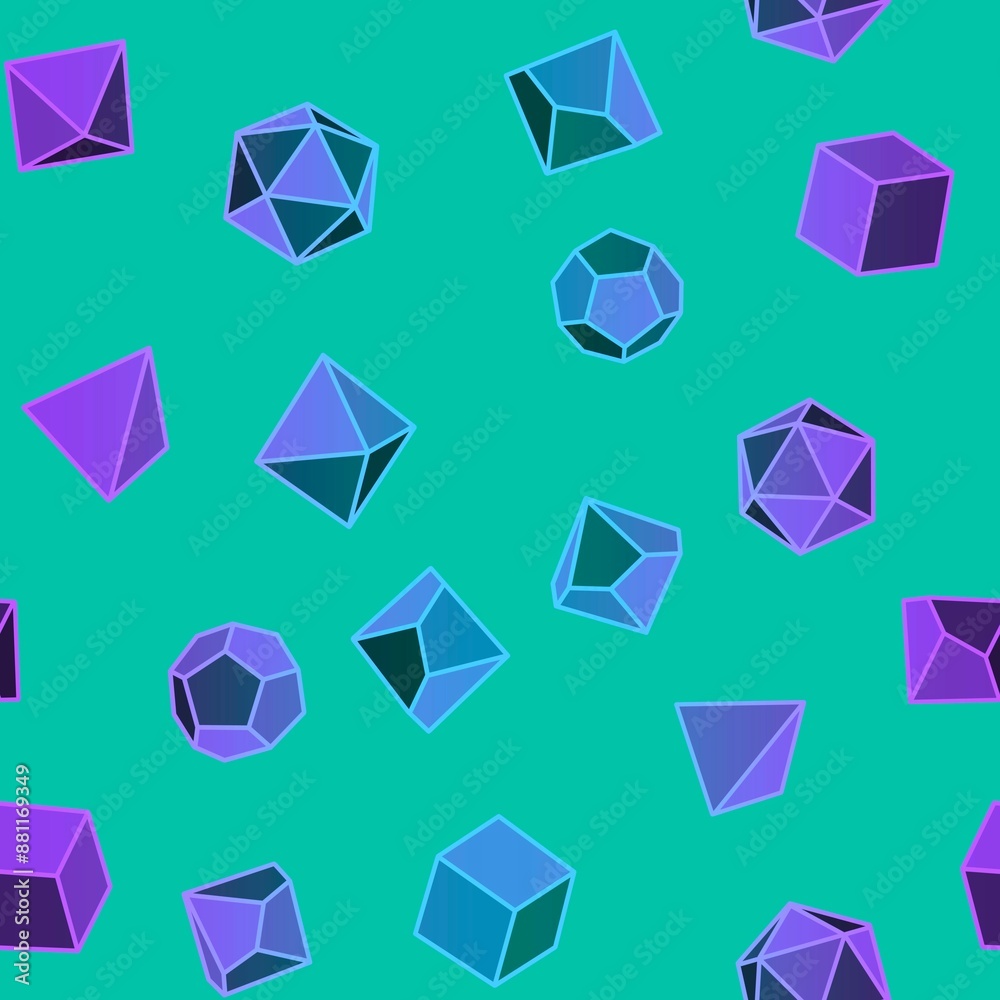 Geometric game dice seamless crystal pattern for fabrics and linens and wrapping Geometric game dice seamless crystal pattern for fabrics and linens and wrapping