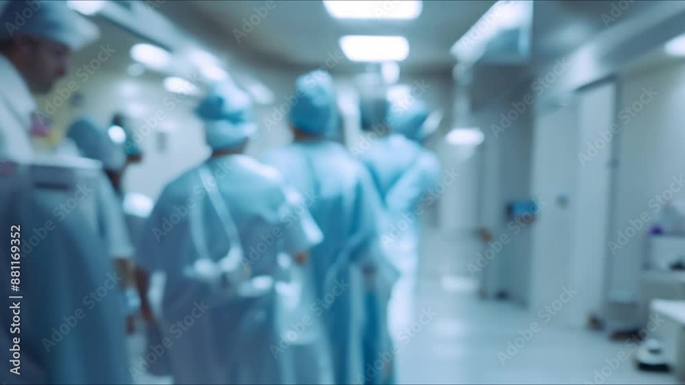 Intense scene as medical team rushes through hospital to treat heart patient. Concept Emergency Response, Hospital Drama, Life-Saving Efforts, Critical Care, Medical Team Intense scene as medical team rushes through hospital to treat heart patient. Concept Emergency Response, Hospital Drama, Life-Saving Efforts, Critical Care, Medical Team