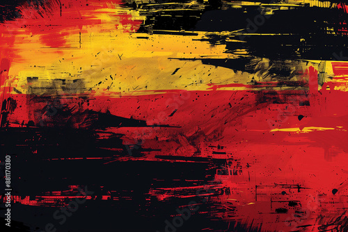 Grunge black, yellow, red watercolor background