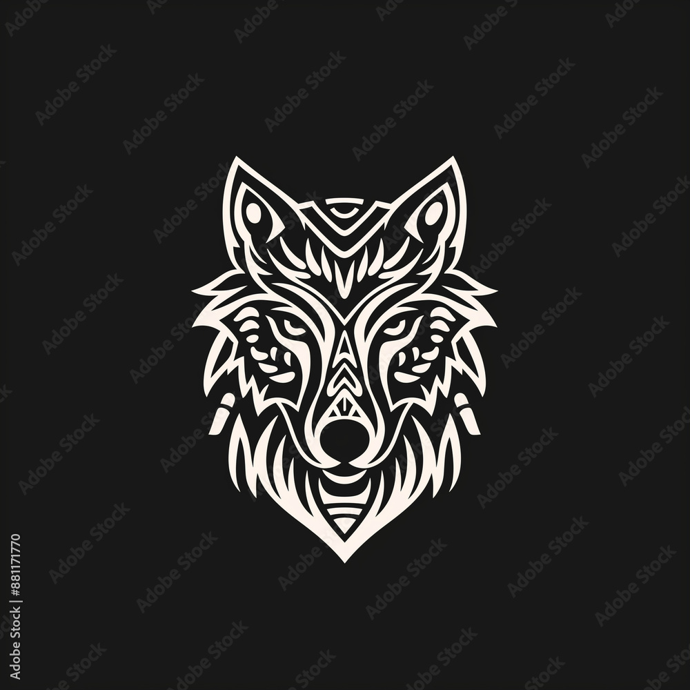 Obraz premium Tribal wolf logo