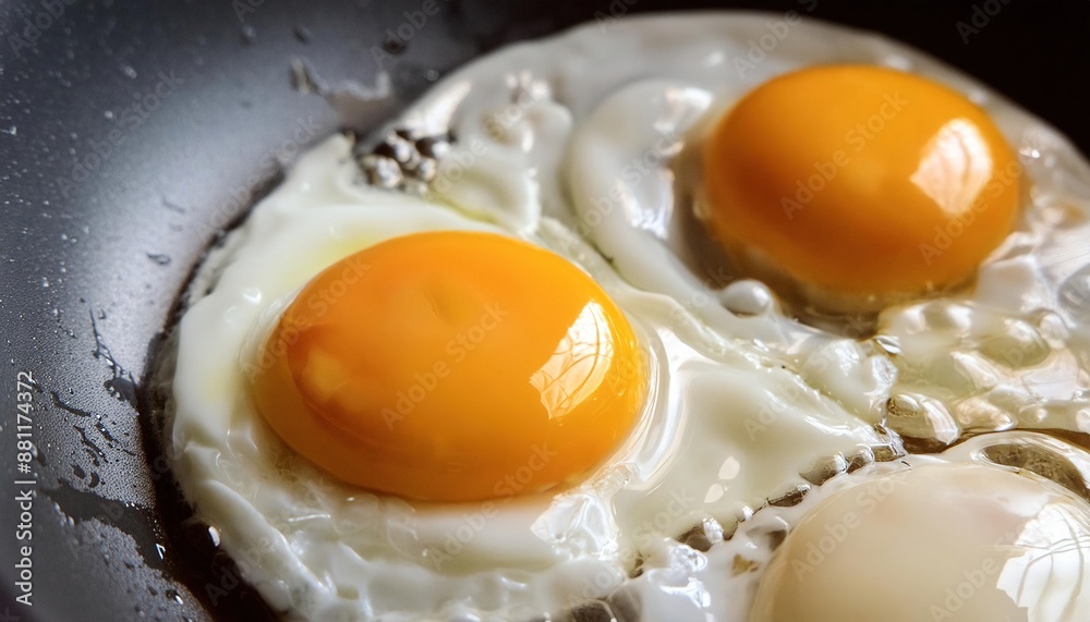 Sunny Side Up Eggs Cooking in Skillet Sunny Side Up Eggs Cooking in Skillet