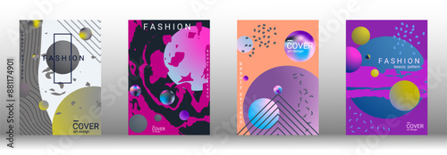 Modern design template. Set of modern abstract covers. Creative backgrounds from abstract gradient shapes to create a trendy abstract cover, banner, poster, booklet. Vector illustration. EPS 10.