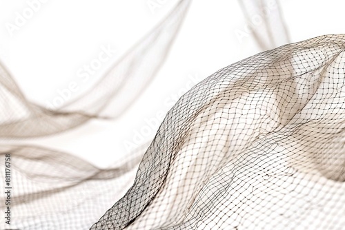 Fishing Net Hanging Image Isolated on Solid Background photo