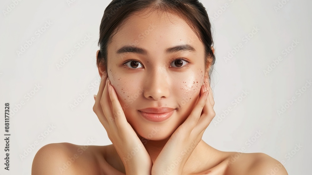 Radiant Asian Woman Showcasing Healthy Skin and Positive Energy Radiant Asian Woman Showcasing Healthy Skin and Positive Energy