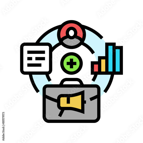 candidate relationship management crm color icon vector. candidate relationship management crm sign. isolated symbol illustration