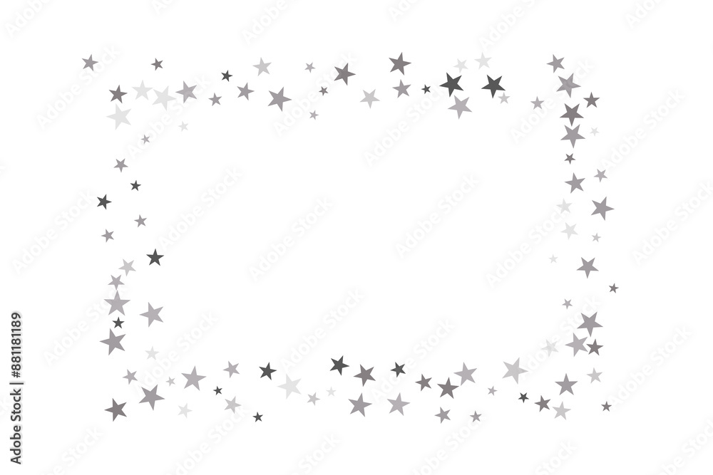Silver star of confetti. Falling stars on a white background. Illustration of flying shiny stars. Decorative element. Suitable for your design, cards, invitations, gift, vip. Silver star of confetti. Falling stars on a white background. Illustration of flying shiny stars. Decorative element. Suitable for your design, cards, invitations, gift, vip.