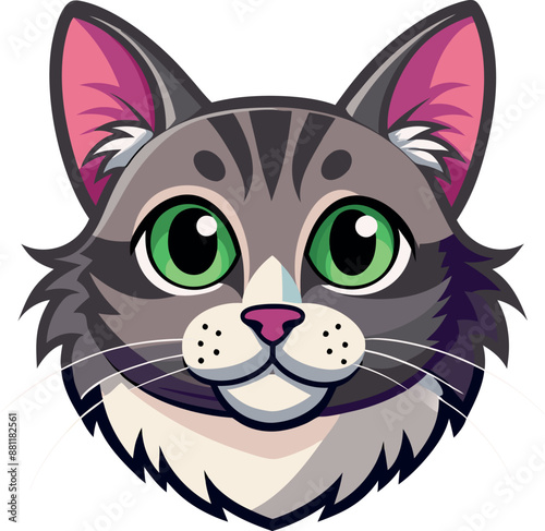 Cat Face Vector Art Illustrations