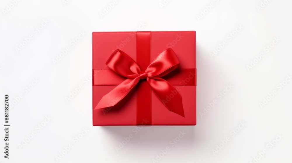 Elegant Pink Gift Box with Satin Ribbon on Pastel Background