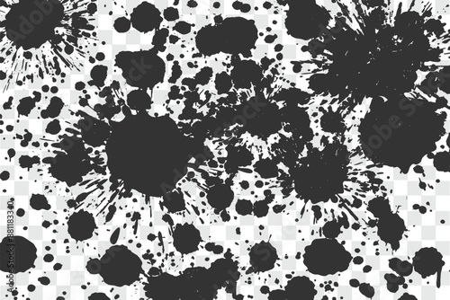 Black Monochrome Grunge Texture with Fine Granules on White Background Pro Vector. Black and white background vector with wax melted crayon art.