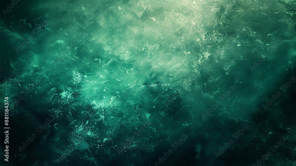 Fototapeta premium black green blue , background template grainy noise grungy spray texture , empty space shine bright light and glow color gradient rough abstract retro vibe