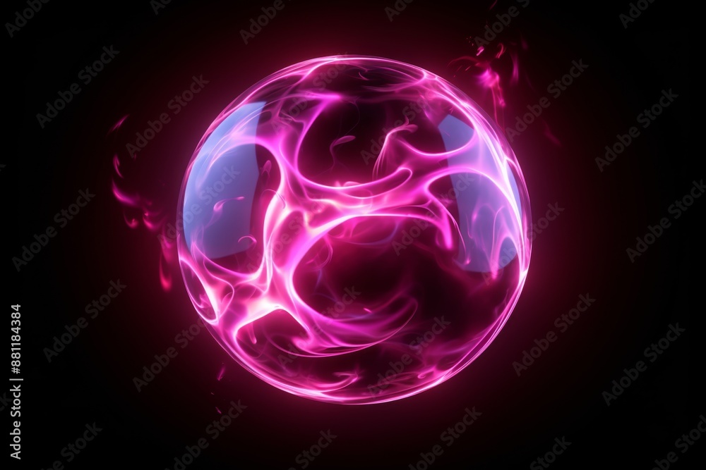 Mystical Pink Energy Sphere with Dynamic Swirls Mystical Pink Energy Sphere with Dynamic Swirls
