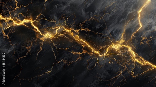 Black and gold with a lightning strike motif