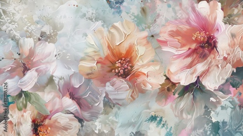 Elegant Floral Watercolor Painting Displaying Blossoming Flowers