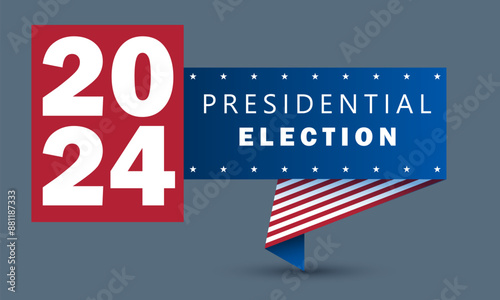 Vote. Every voice matters. Vector banner template for US presidential election. Election day. Usa debate of president voting 2024. Election voting poster. Vote 2024 in USA, banner design