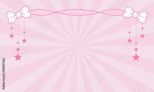 Abstract pink background vector illustration. Abstract pink background with bow. Decoration banner themed Lol surprise doll girlish style. Invitation card template