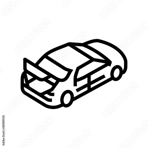 trunk car drive line icon vector. trunk car drive sign. isolated contour symbol black illustration