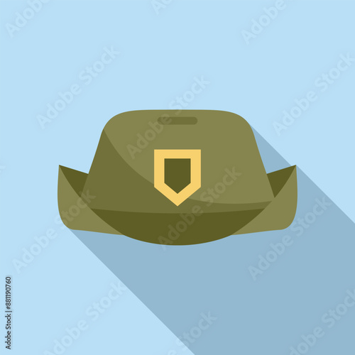 Australian army slouch hat with rising sun badge, military symbol