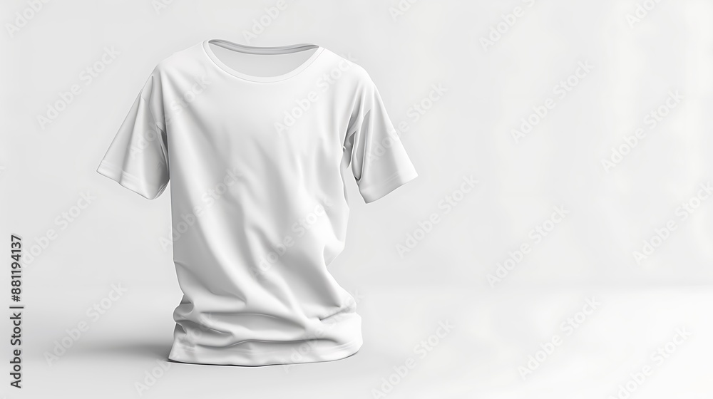 A blank White 3d ultra realistic t-shirt , shirt sleeve t-shirt , Apparel company concept, good for garment printing business A blank White 3d ultra realistic t-shirt , shirt sleeve t-shirt , Apparel company concept, good for garment printing business