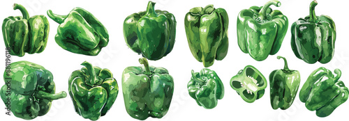 bell pepper watercolor clipart