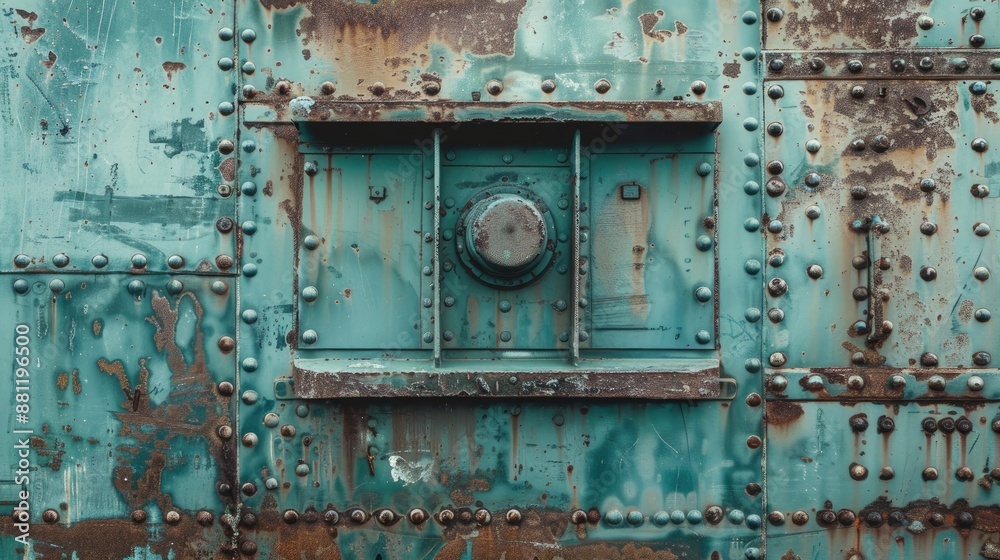 Aquamarine hue covers aged metal in the bay Aquamarine hue covers aged metal in the bay