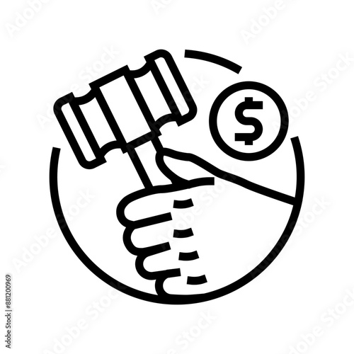 bid rigging money business cash line icon vector. bid rigging money business cash sign. isolated contour symbol black illustration