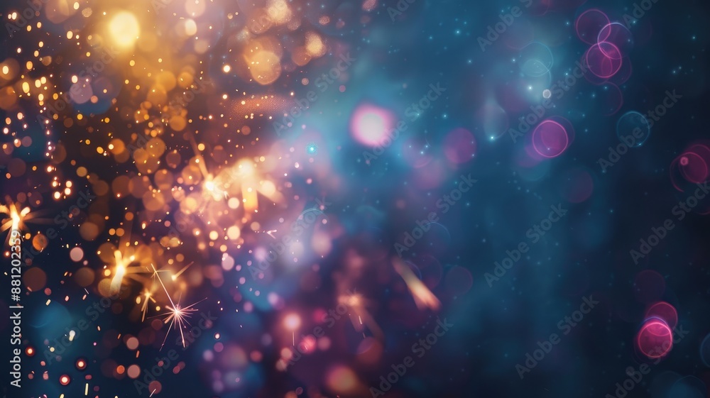 Abstract background with colorful bokeh lights and sparkles Abstract background with colorful bokeh lights and sparkles