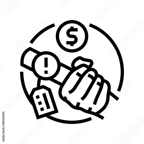 insider trading money business cash line icon vector. insider trading money business cash sign. isolated contour symbol black illustration