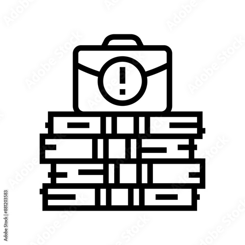 illicit enrichment money business cash line icon vector. illicit enrichment money business cash sign. isolated contour symbol black illustration