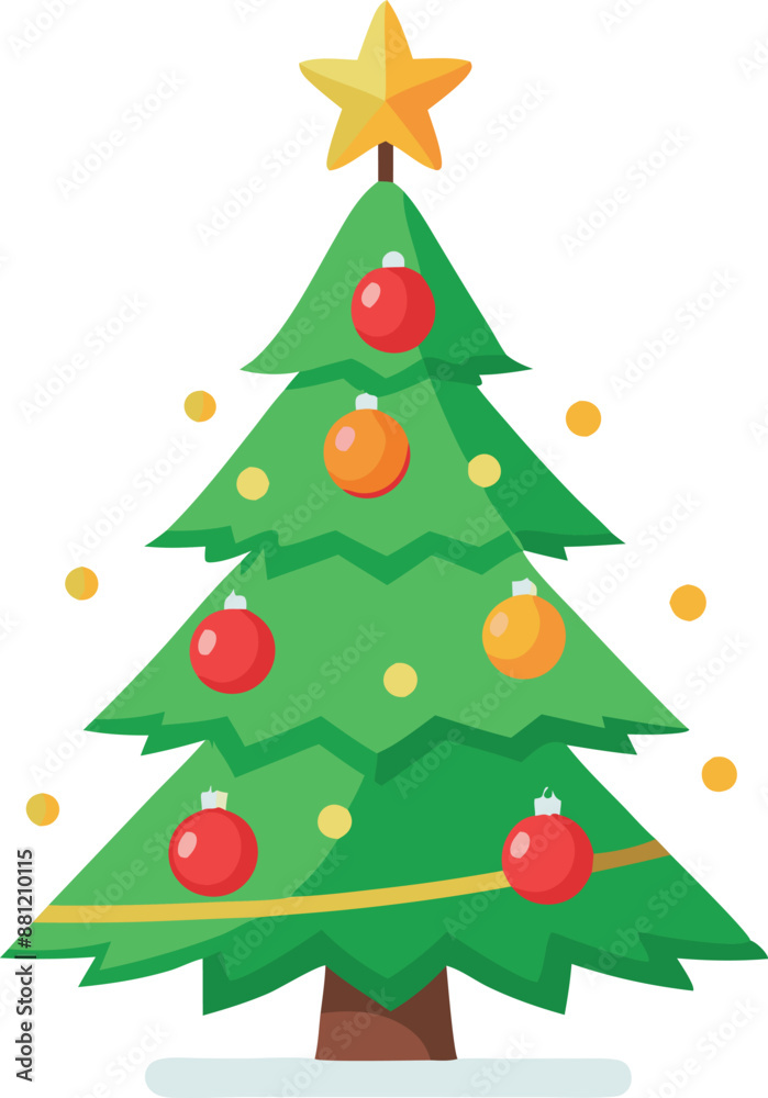 Christmas tree with lights and ornaments Christmas tree with lights and ornaments