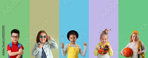 Set of cute little children...