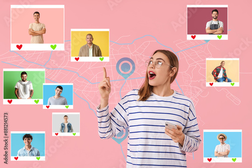 Beautiful shocked woman wit...