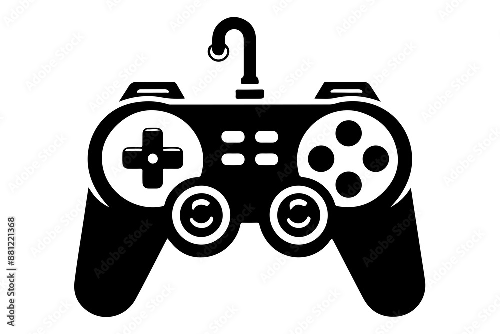 black silhouette style joystick logo vector illustration art with white background - Generative AI
black silhouette style joystick logo vector illustration art with white background - Generative AI
