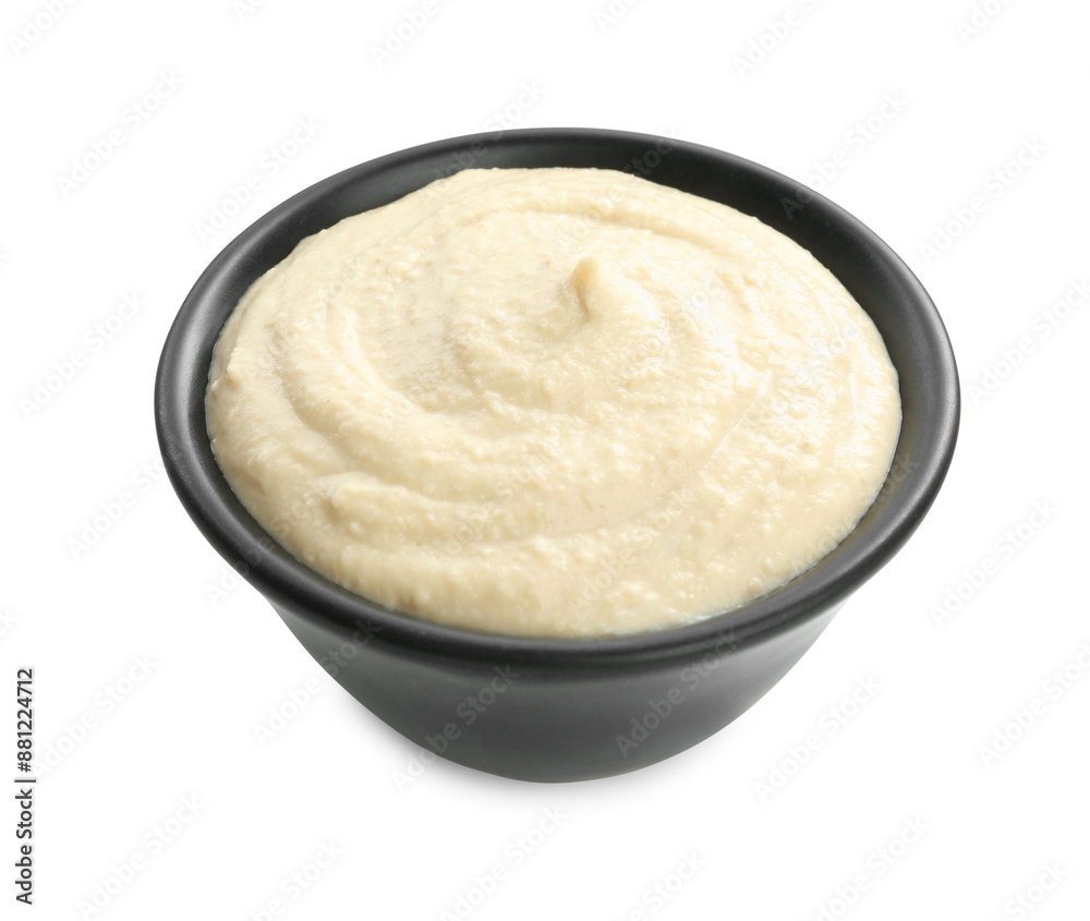 Delicious hummus in bowl isolated on white Delicious hummus in bowl isolated on white