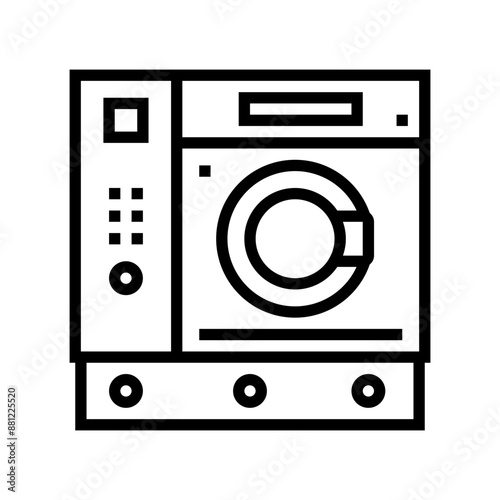 dry cleaning machine laundry wash line icon vector. dry cleaning machine laundry wash sign. isolated contour symbol black illustration