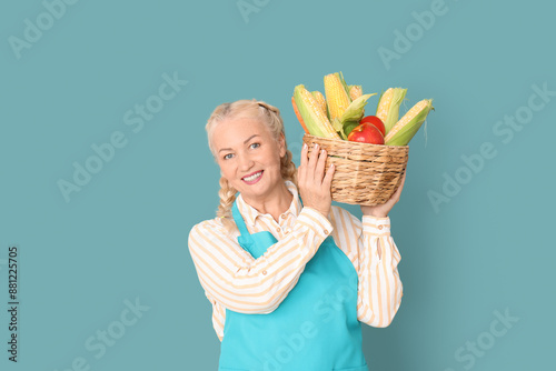 Mature female farmer with w...